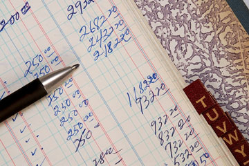 a traditional bookkeeping ledger